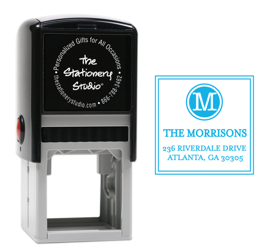 Circle Initial with Address Self-Inking Stamper